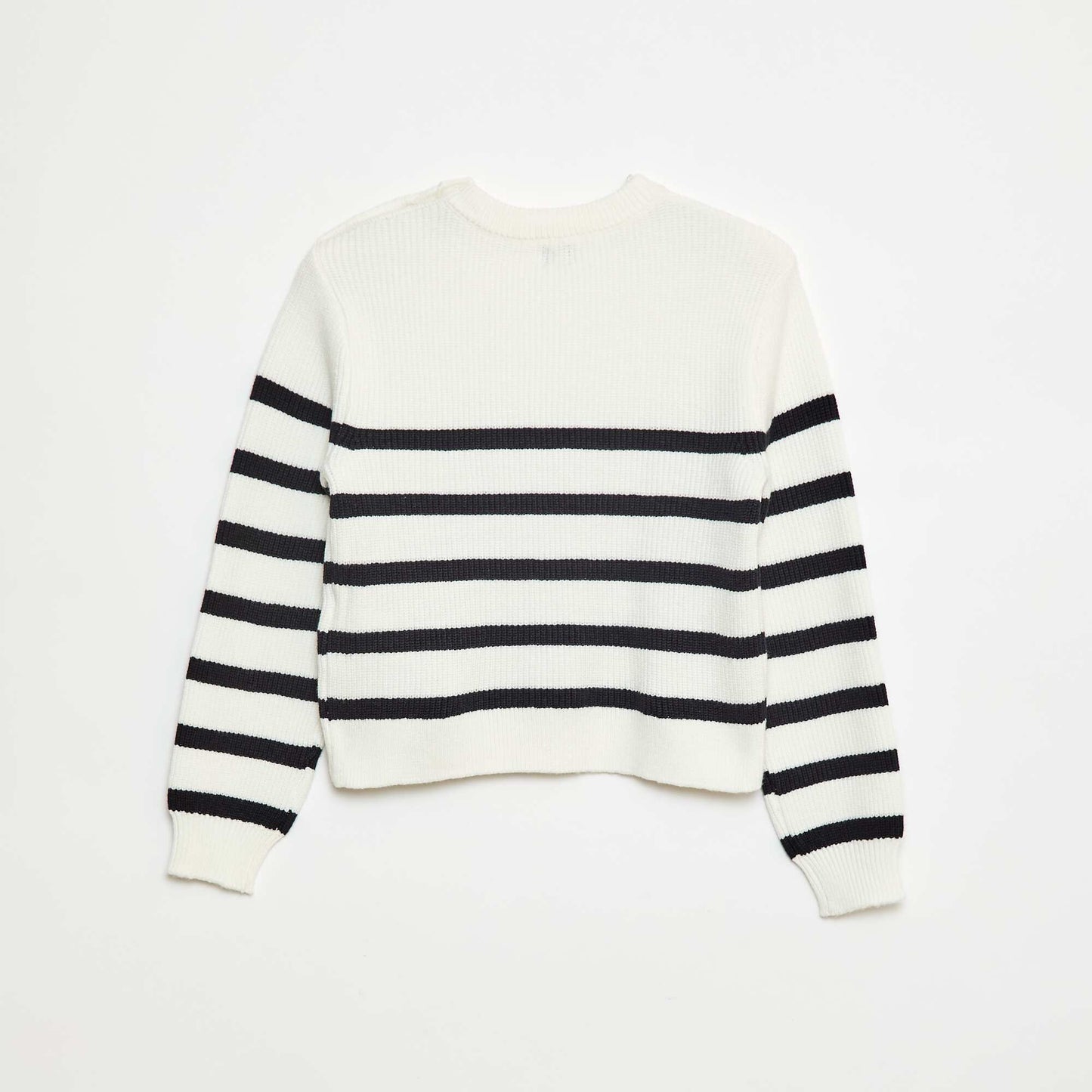 Ribbed Knit Sweater with Buttoned Shoulder BLUE