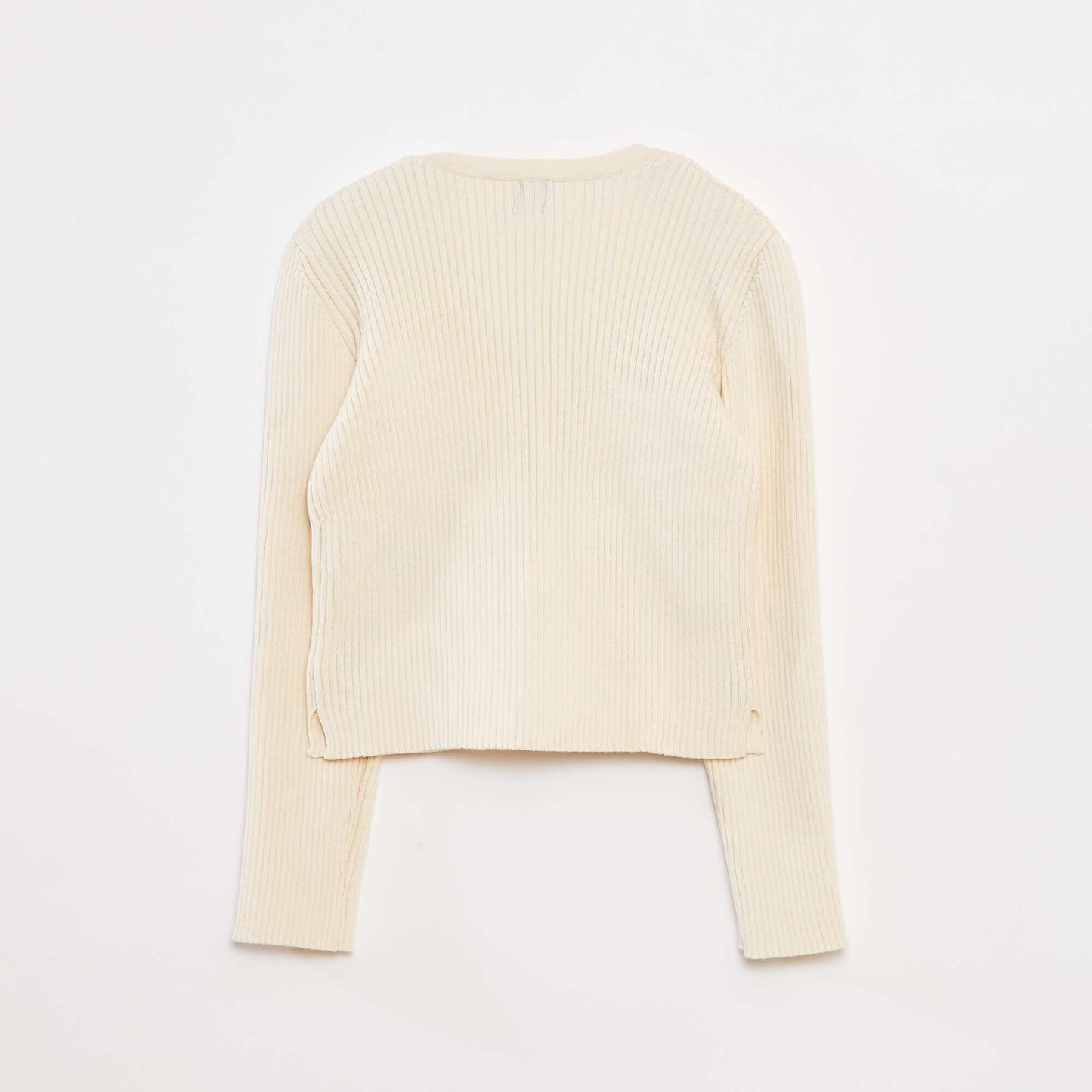 Ribbed cardigan with velvet bows WHITE