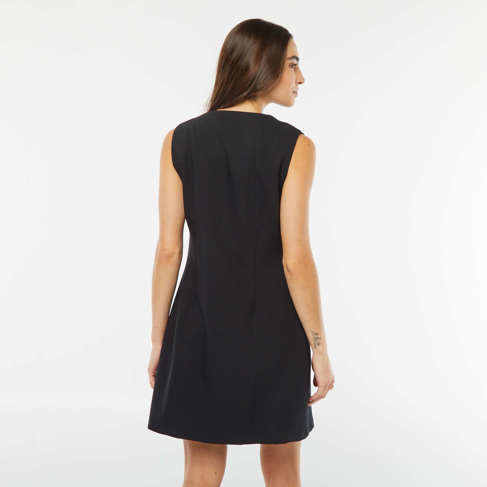 Short sleeveless dress BLACK
