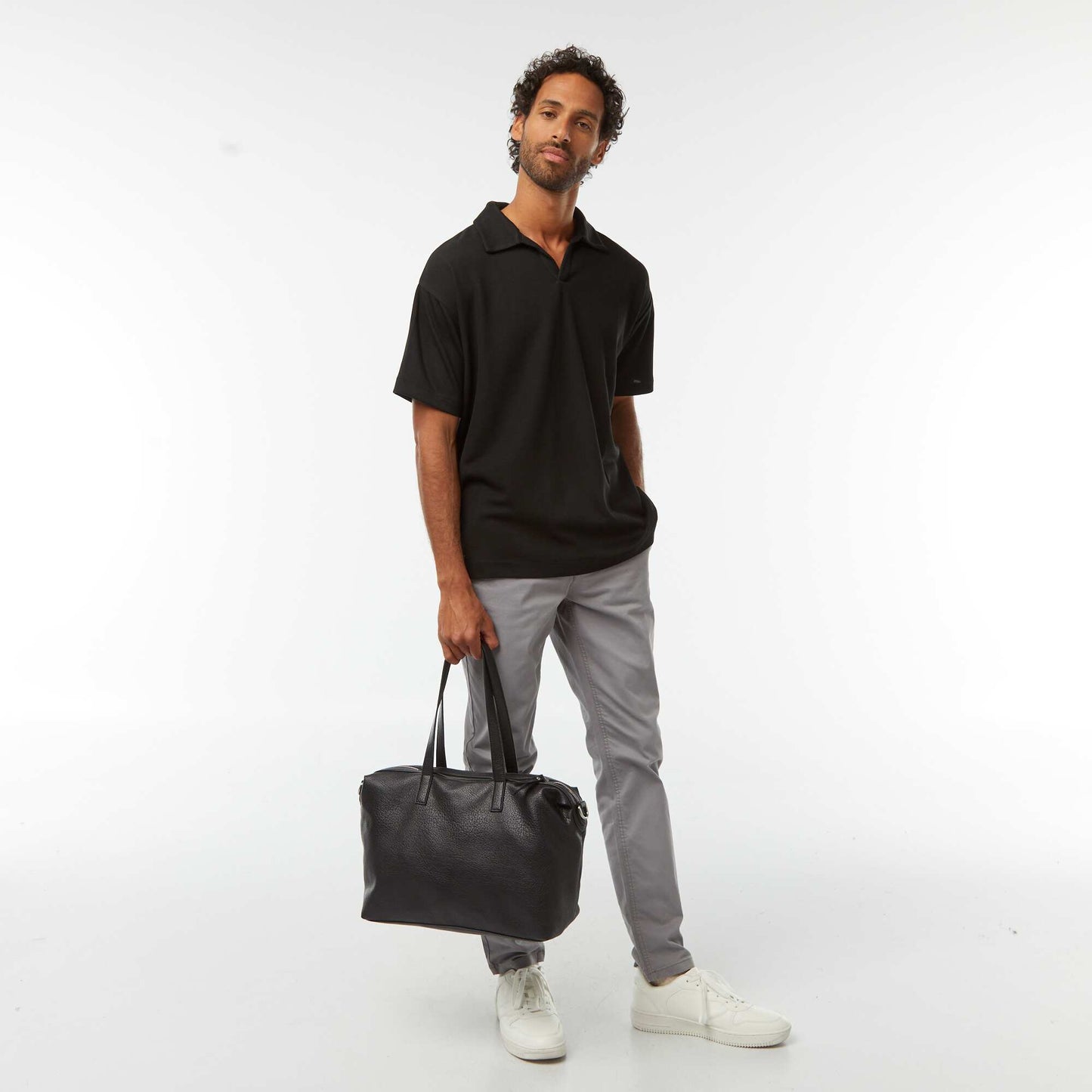 Short-sleeved polo shirt BLACK