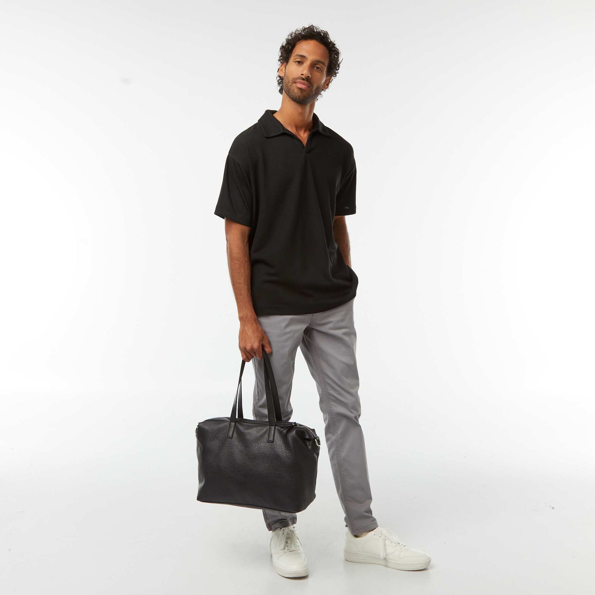 Short-sleeved polo shirt BLACK