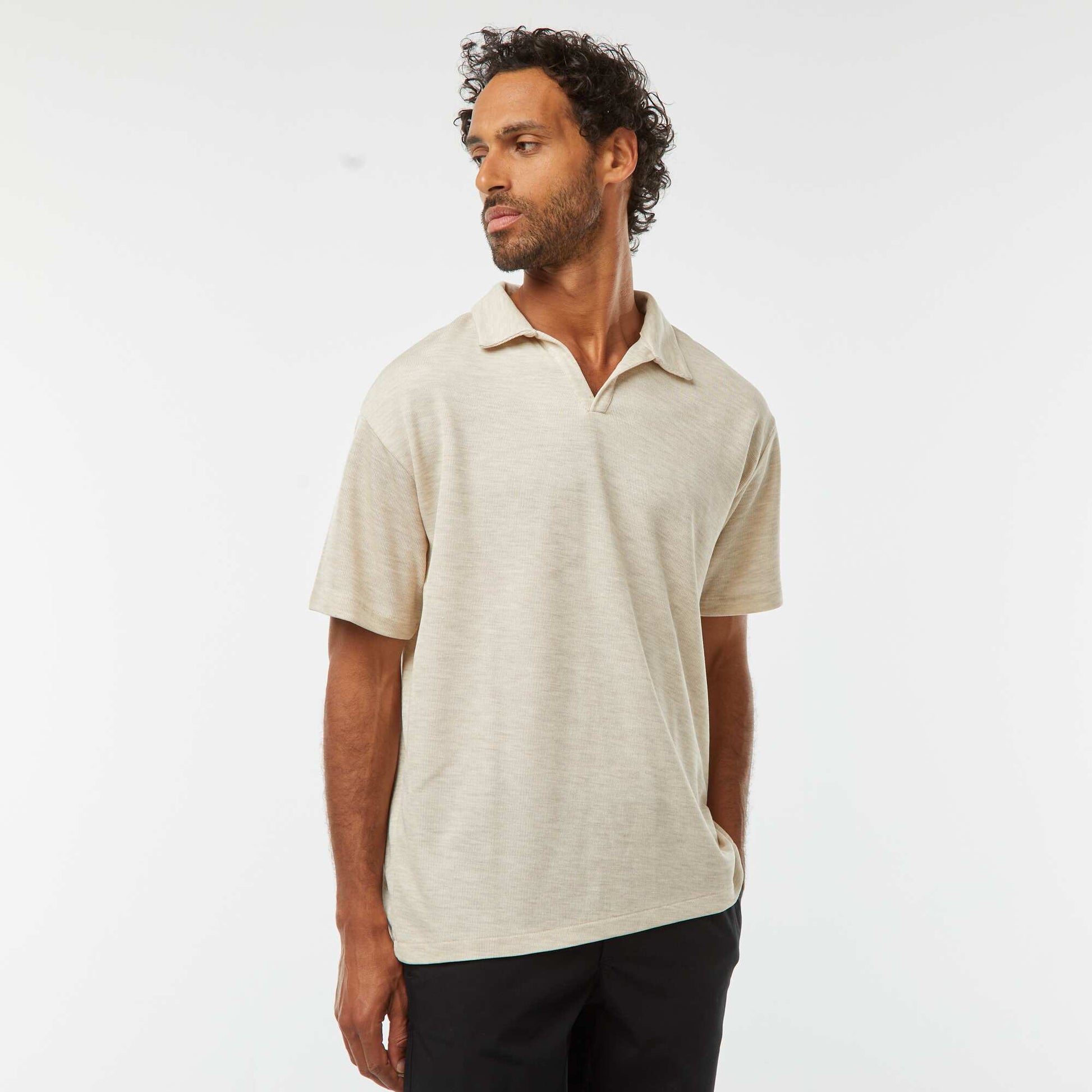 Short-sleeved polo shirt GREY