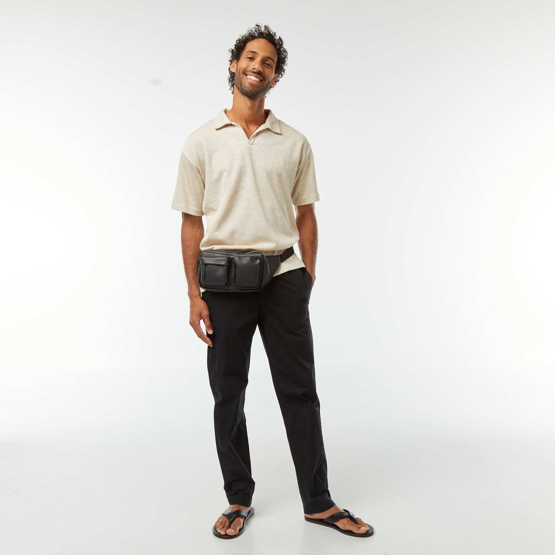 Short-sleeved polo shirt GREY