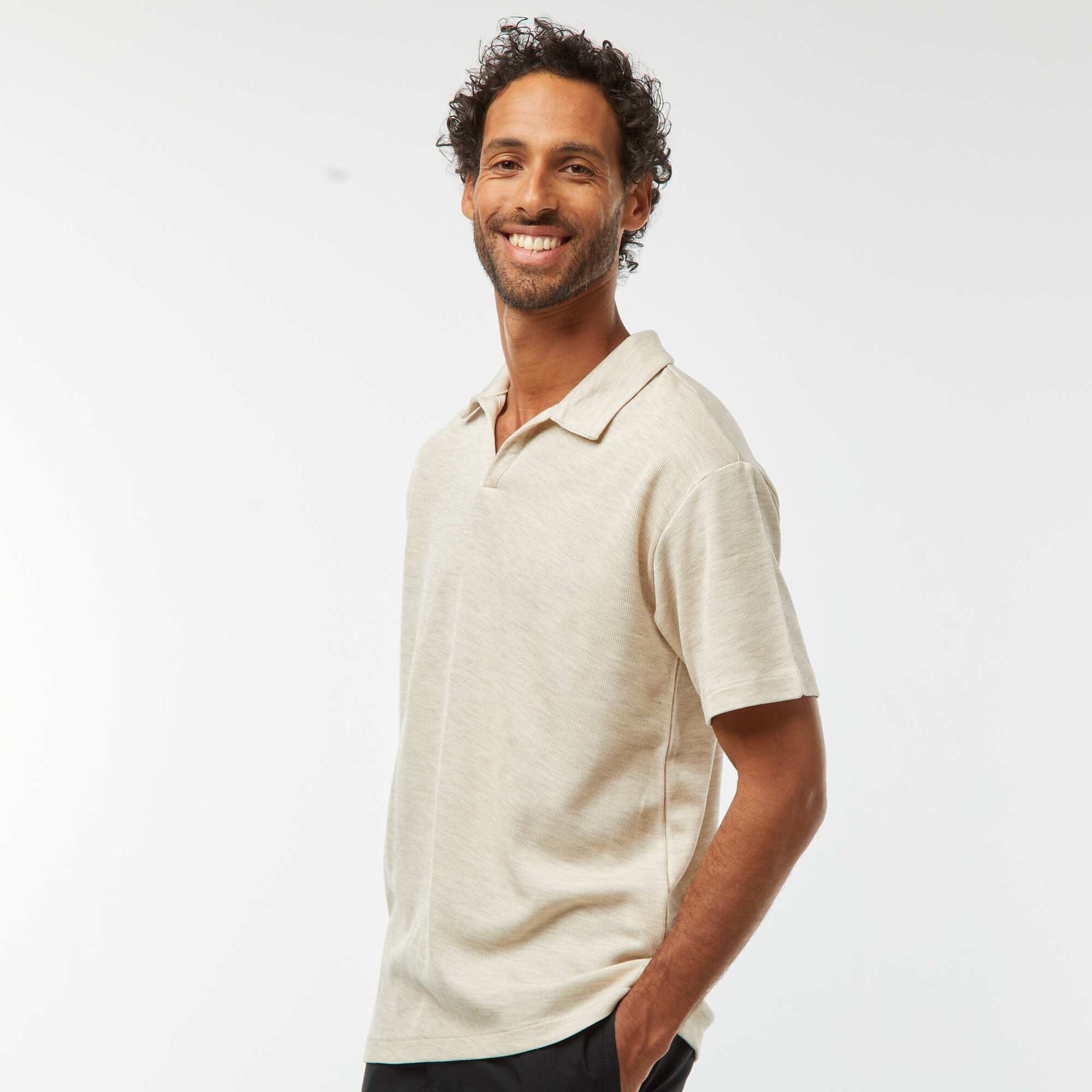 Short-sleeved polo shirt GREY