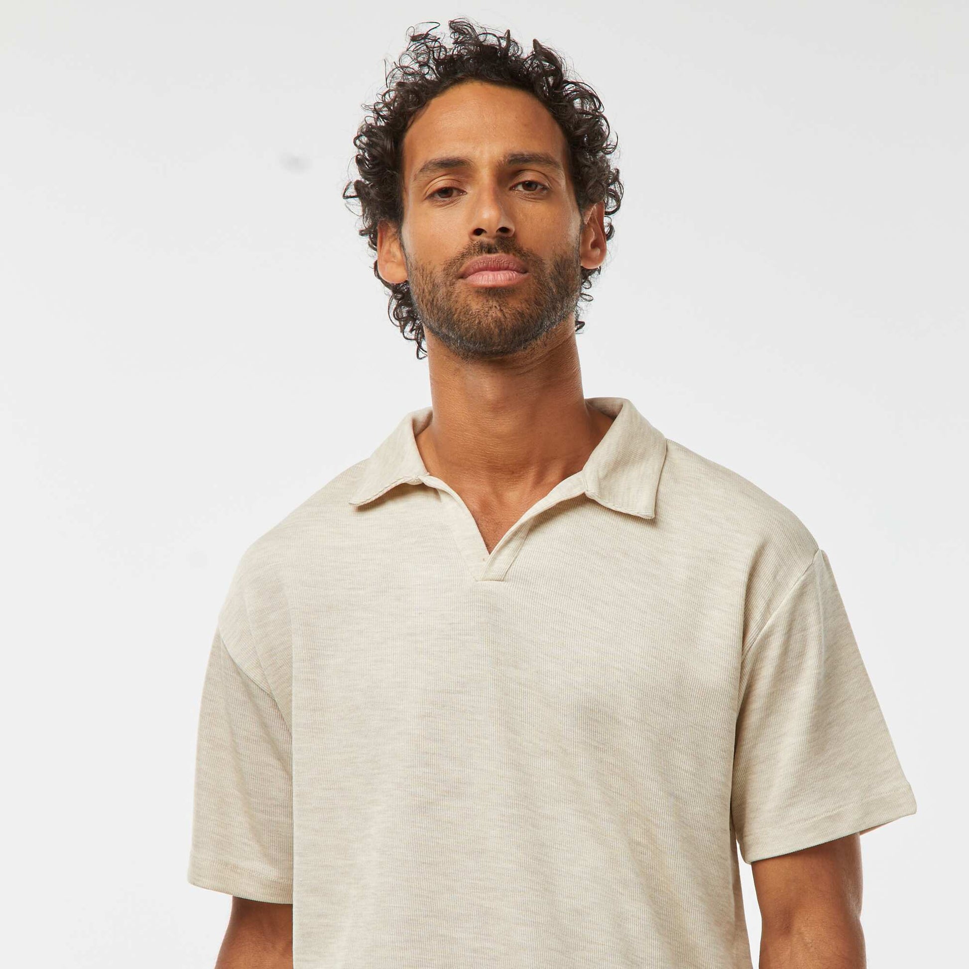 Short-sleeved polo shirt GREY