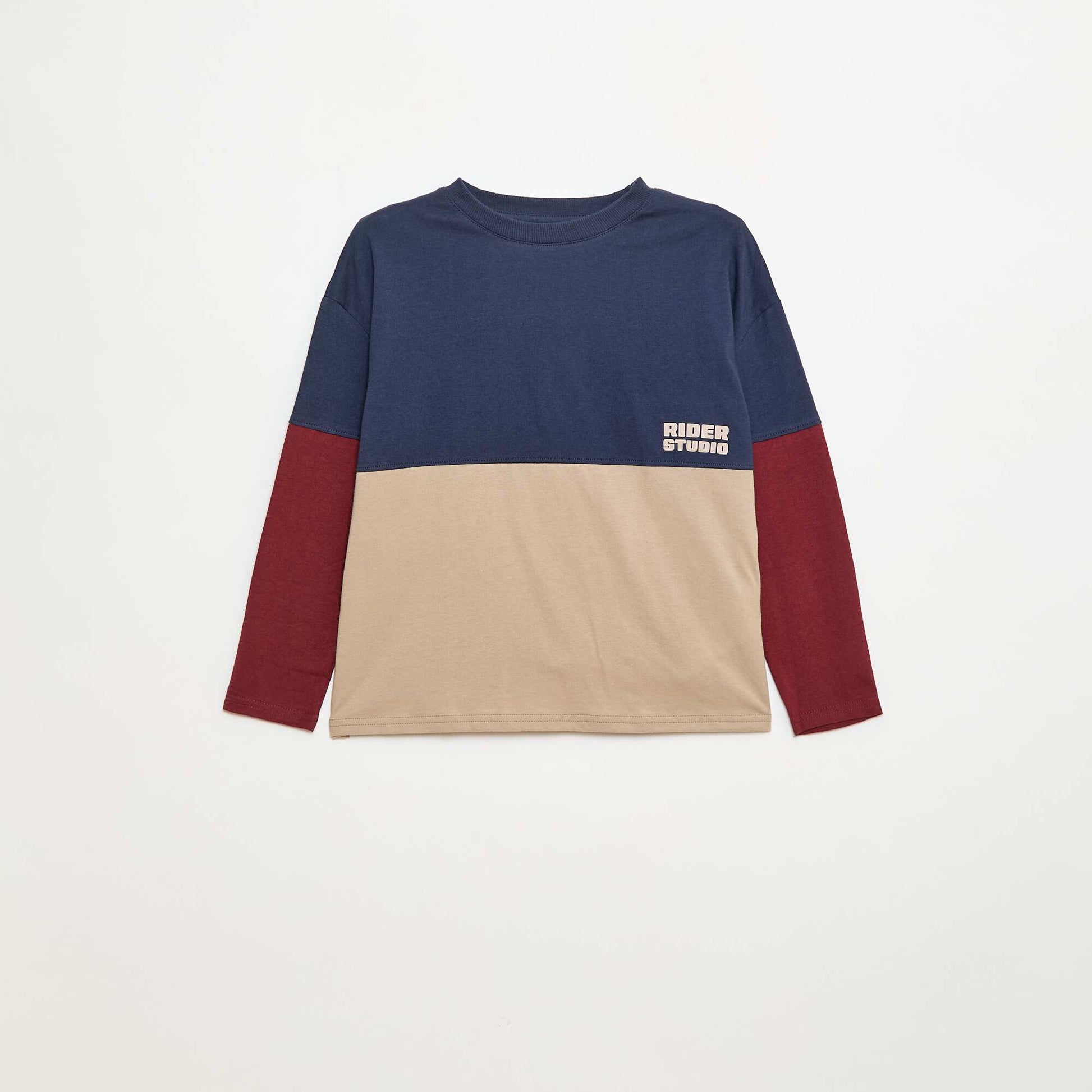 Colorblock Long-Sleeve Jersey T-Shirt BLUE