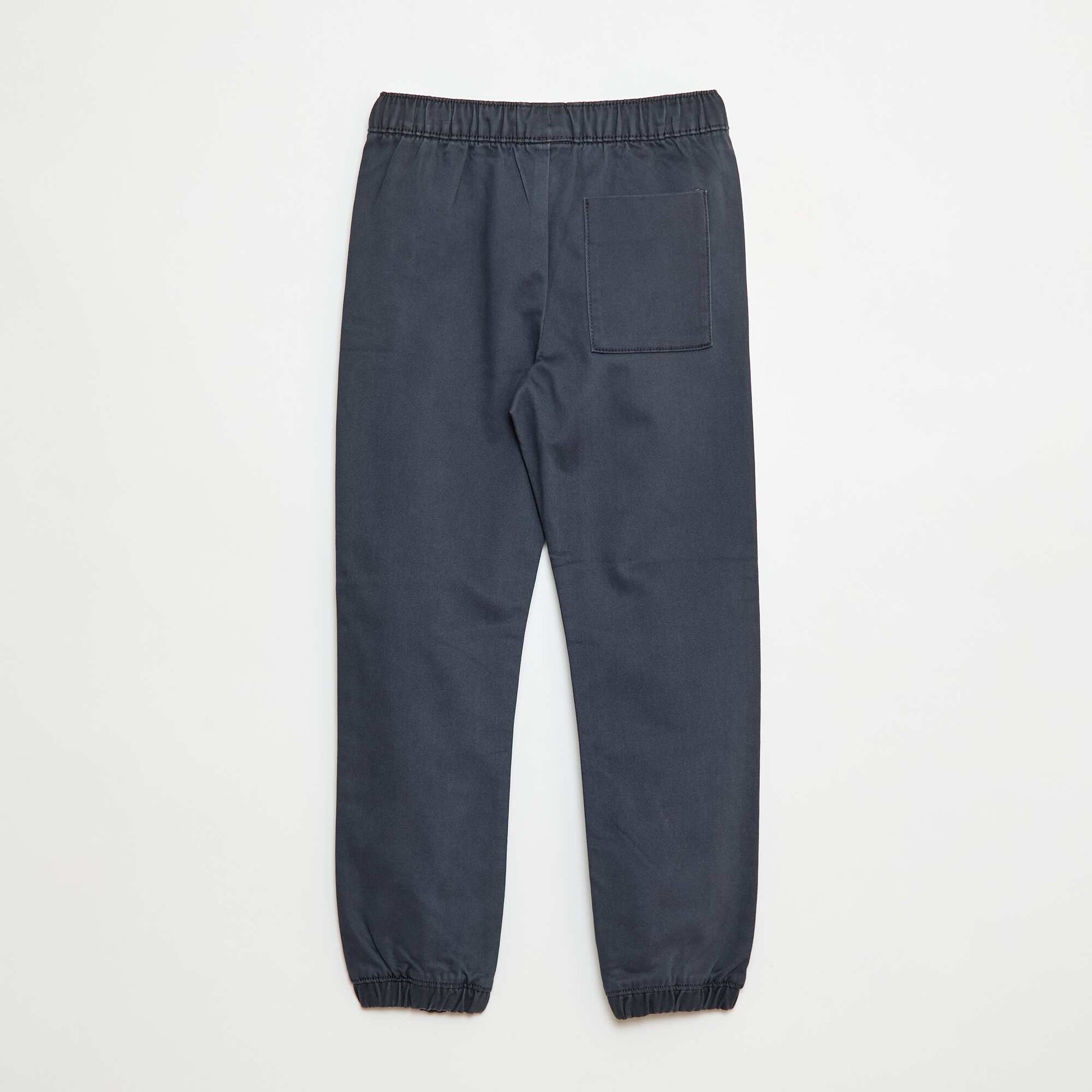 Elasticated Cotton Trousers BLACK