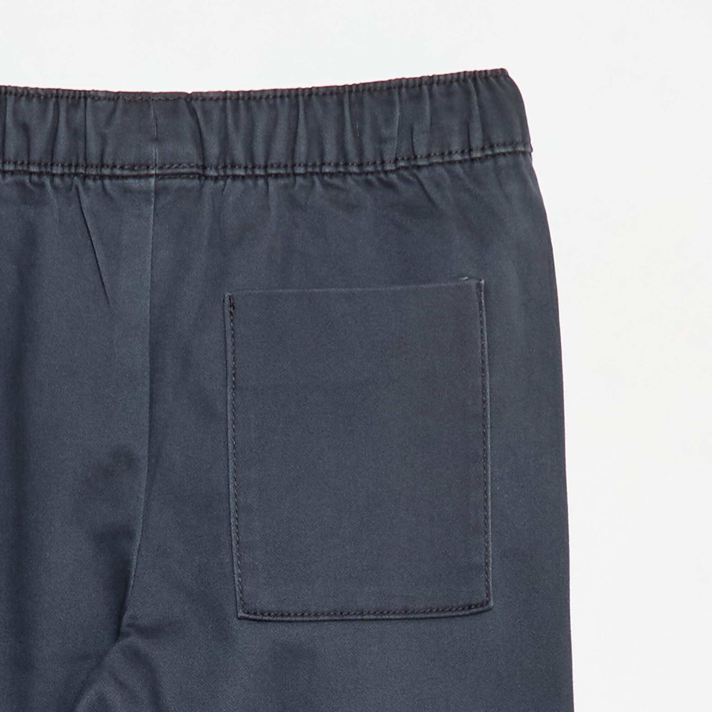 Elasticated Cotton Trousers BLACK