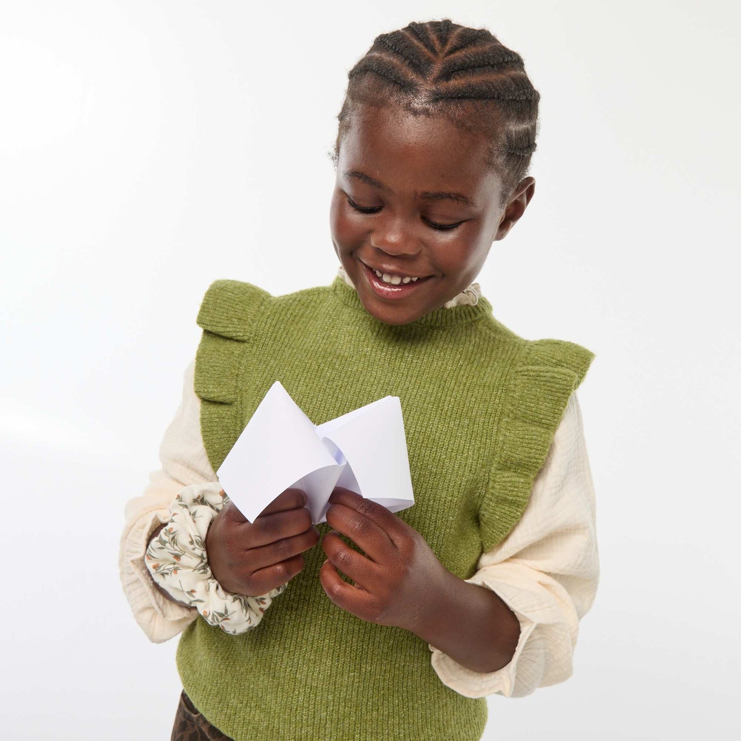2-in-1 sweater with blouse GREEN