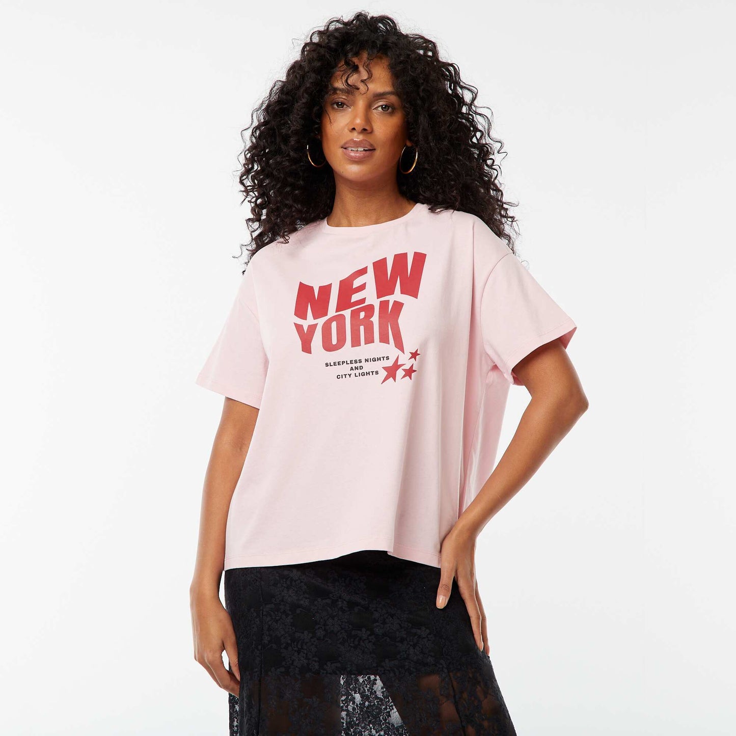 Oversized printed T-shirt PINK
