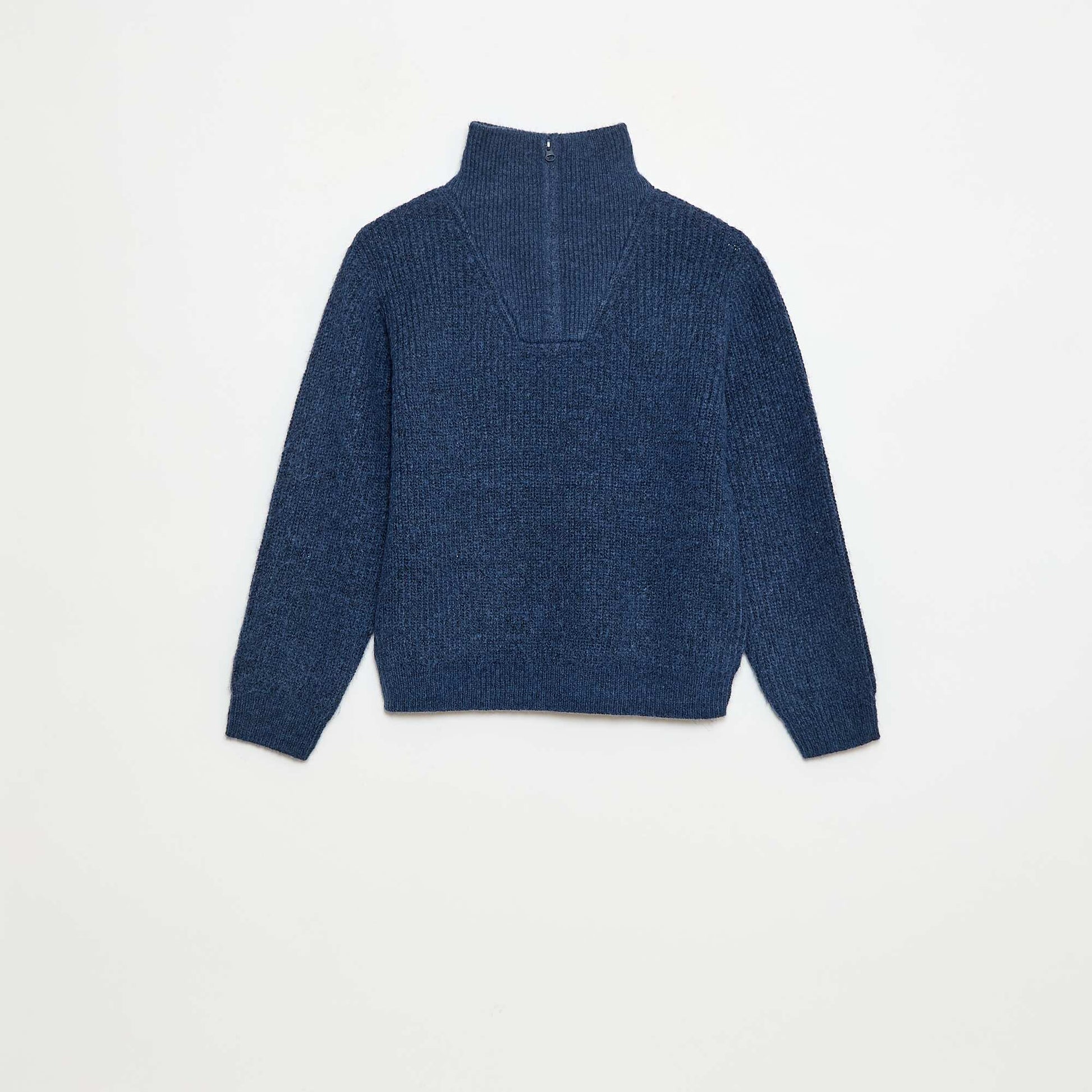 Warm Plain Sweater BLUE