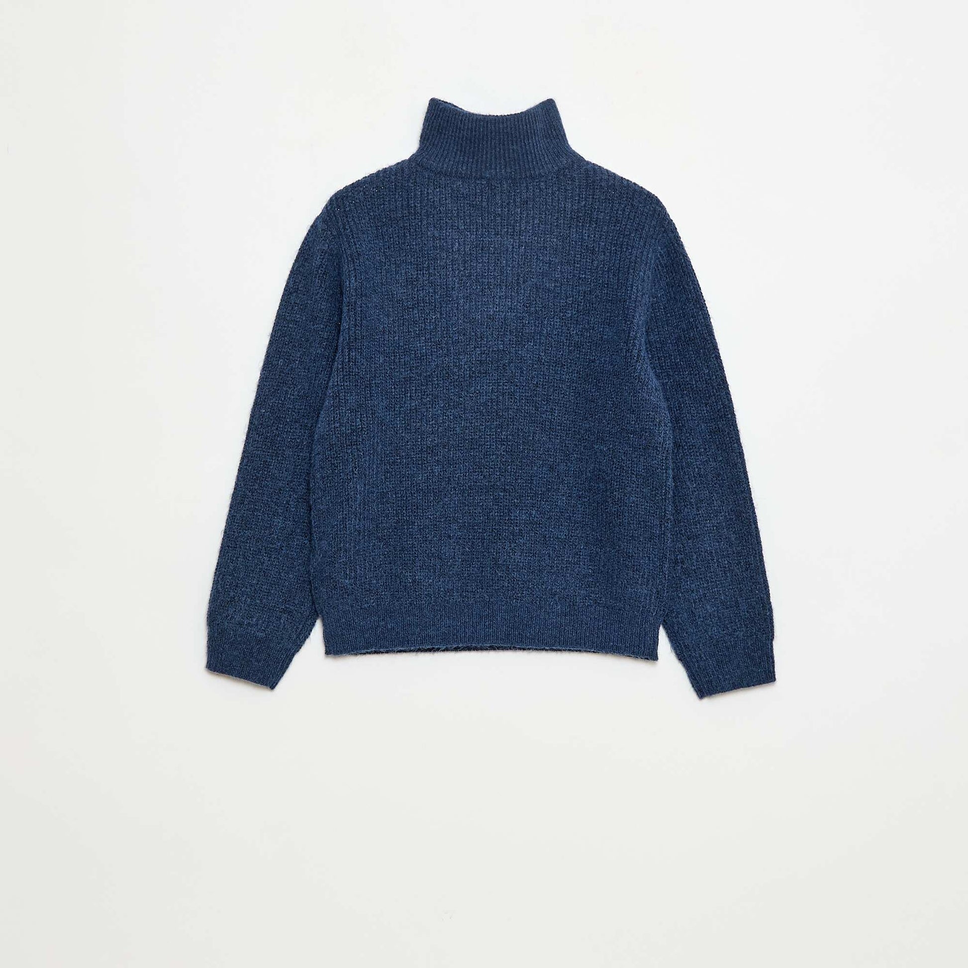 Warm Plain Sweater BLUE
