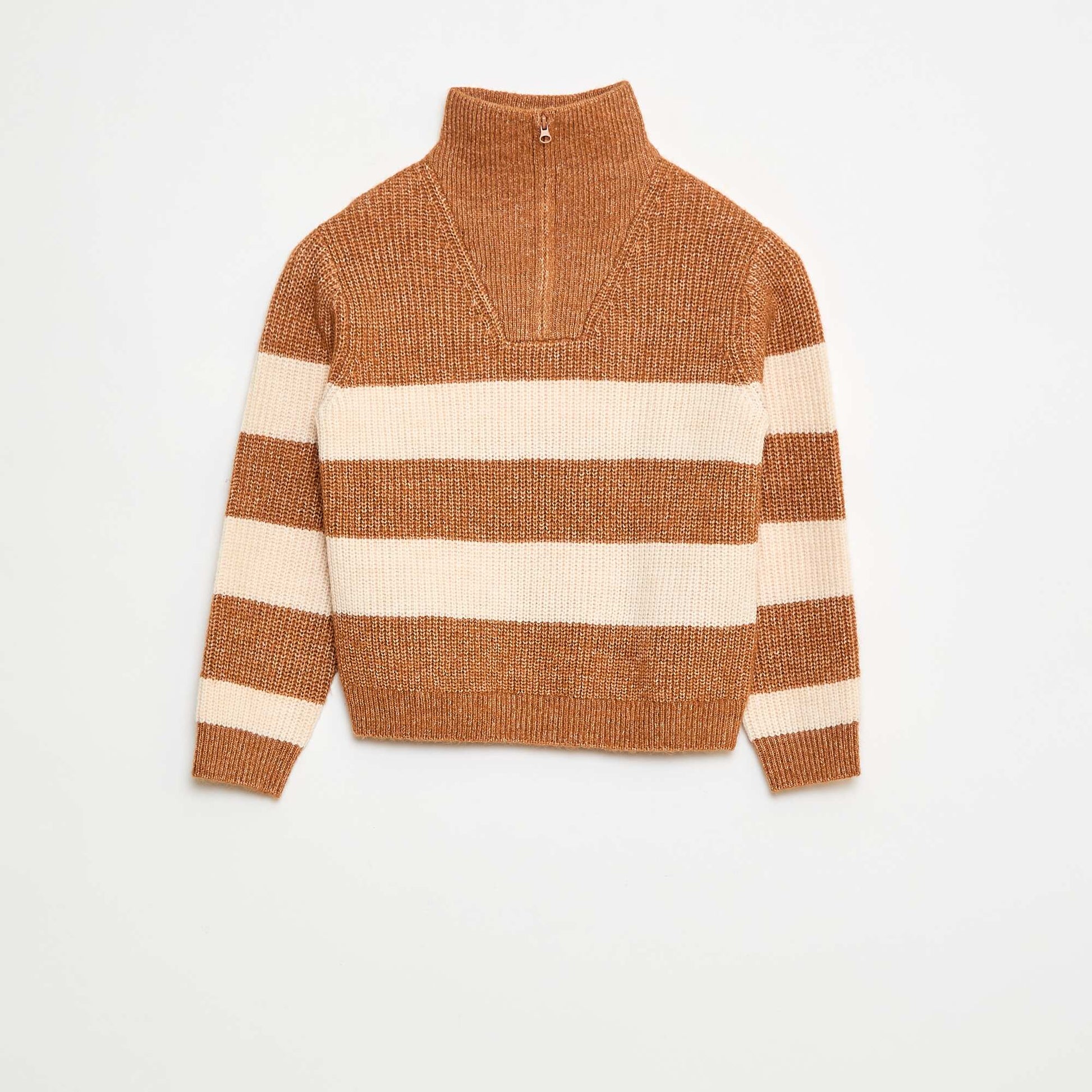 Warm Striped Sweater BROWN