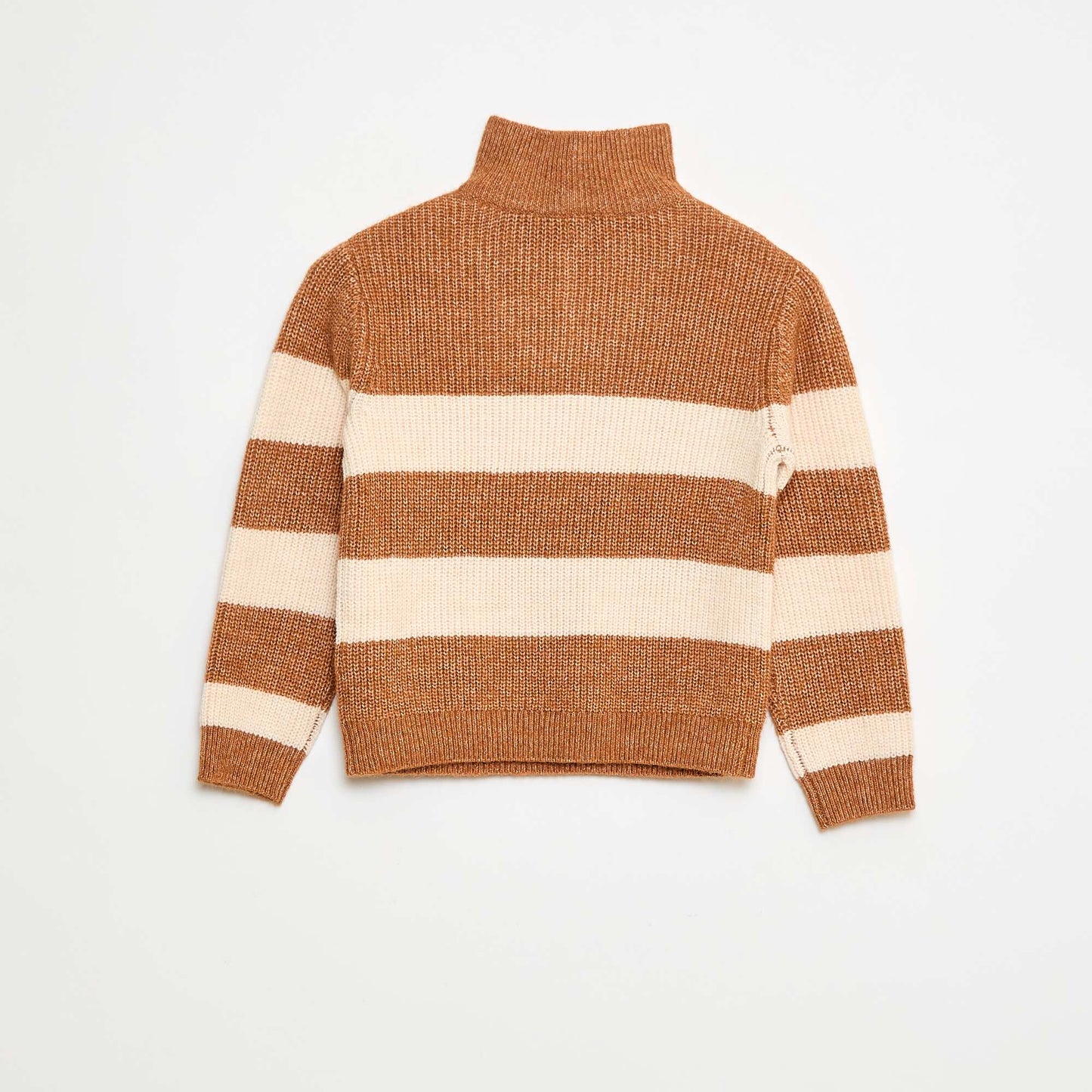 Warm Striped Sweater BROWN