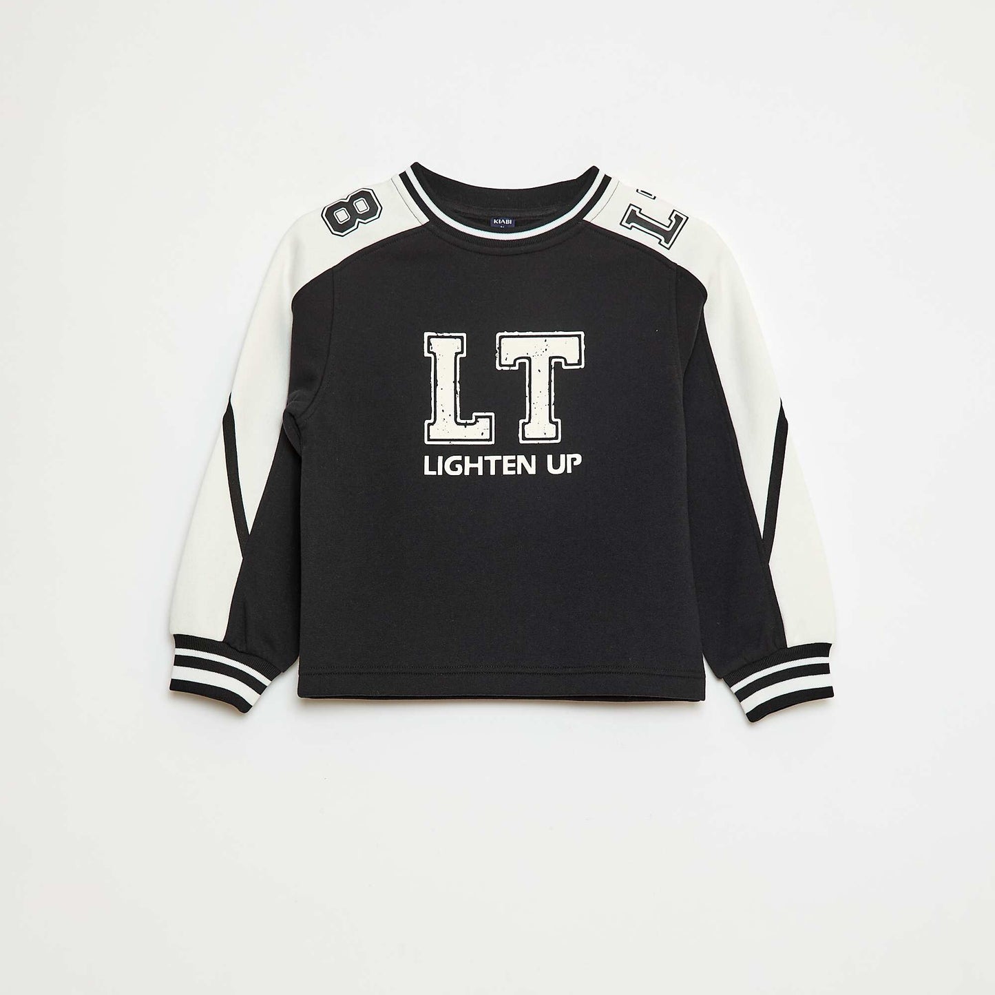 Two-Tone Patterned Sweatshirt BLACK