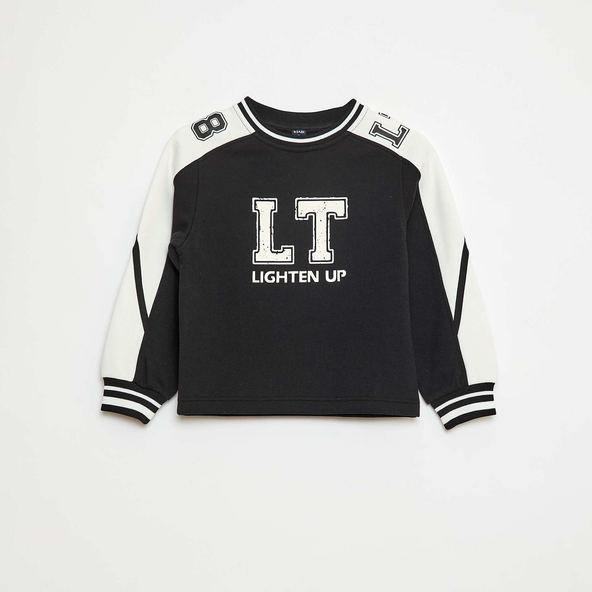 Two-Tone Patterned Sweatshirt BLACK