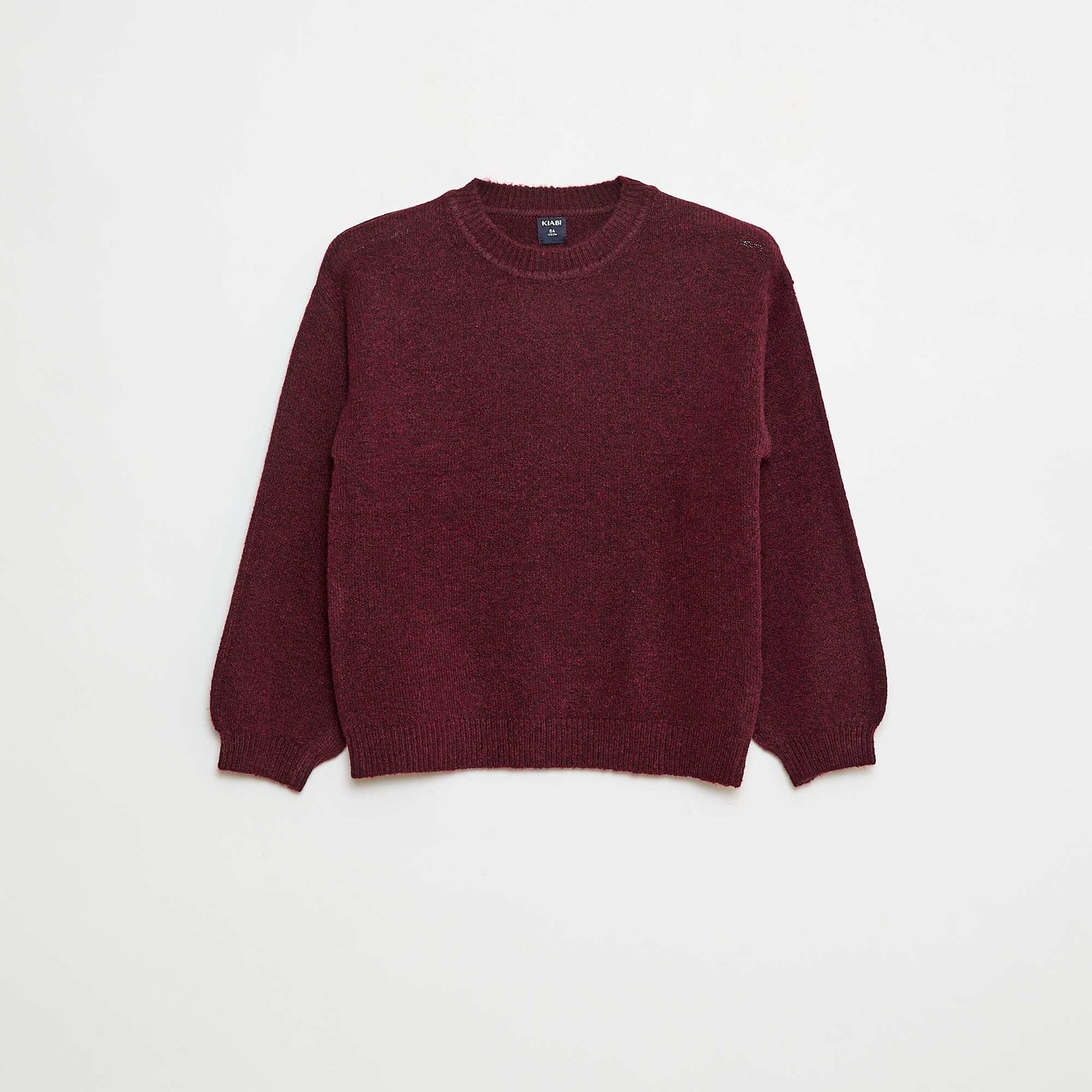 Plain Knit Round Neck Jumper RED