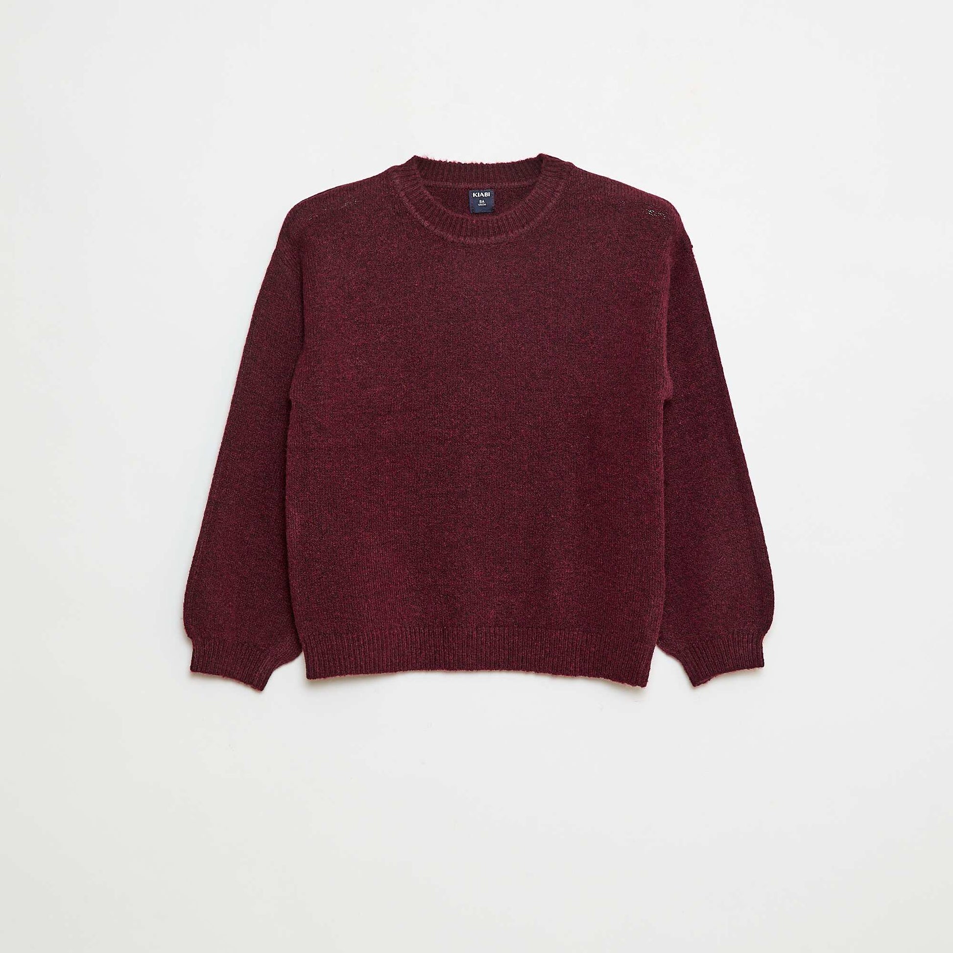 Plain Knit Round Neck Jumper RED