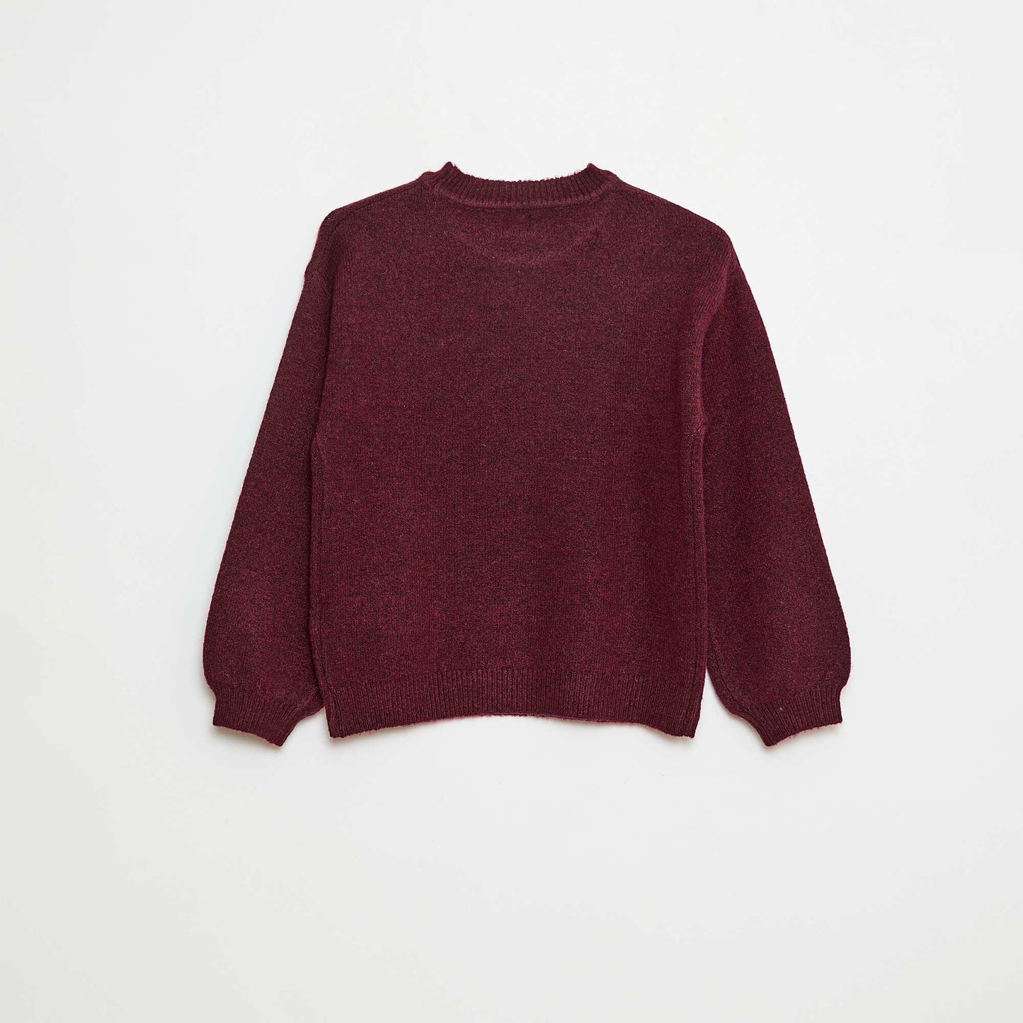 Plain Knit Round Neck Jumper RED