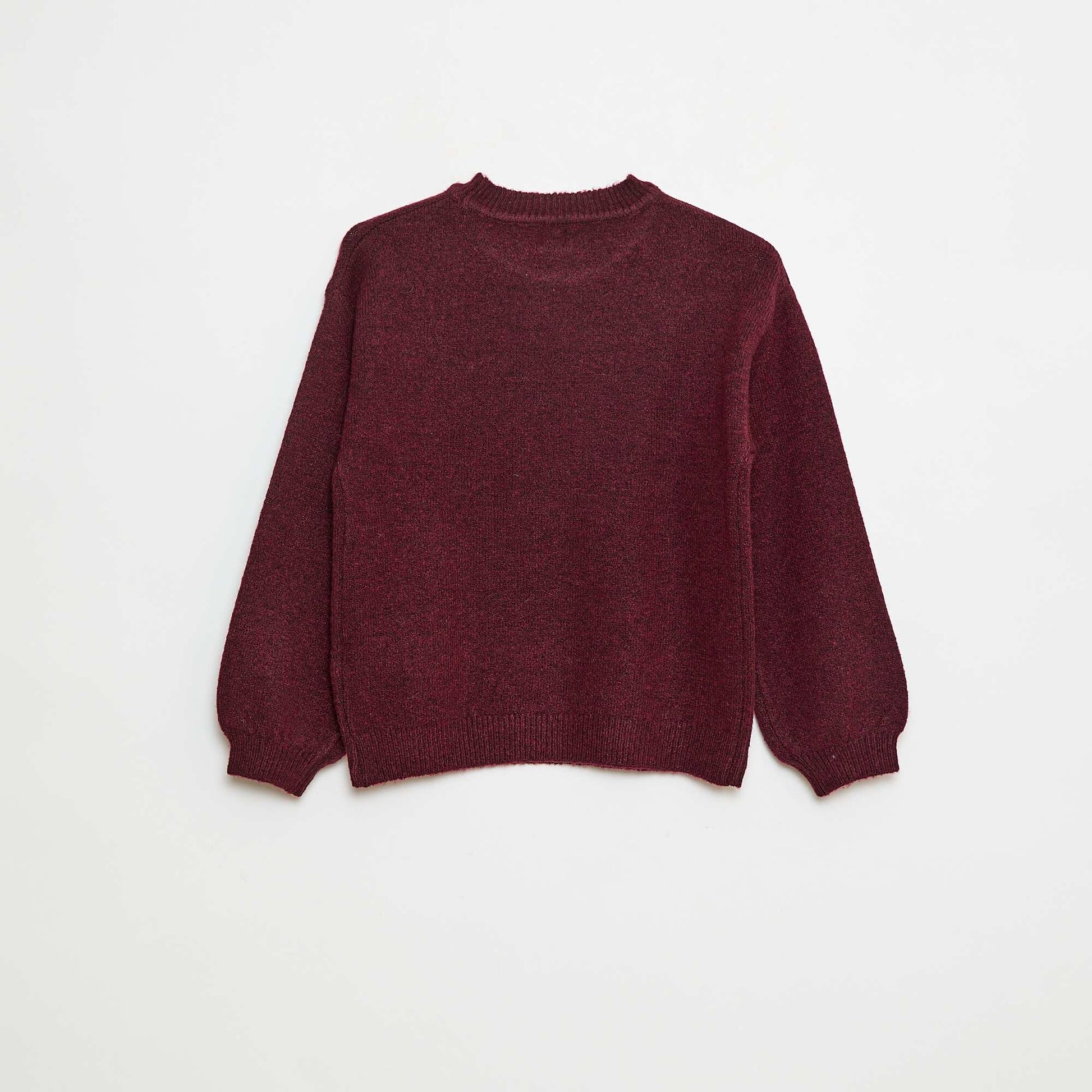 Plain Knit Round Neck Jumper RED
