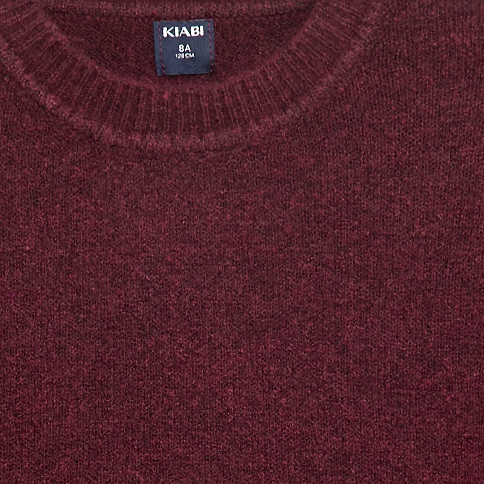 Plain Knit Round Neck Jumper RED
