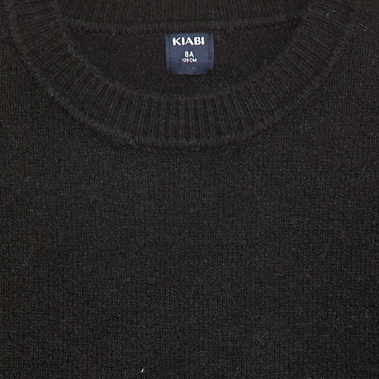 Plain Knit Round Neck Jumper BLACK