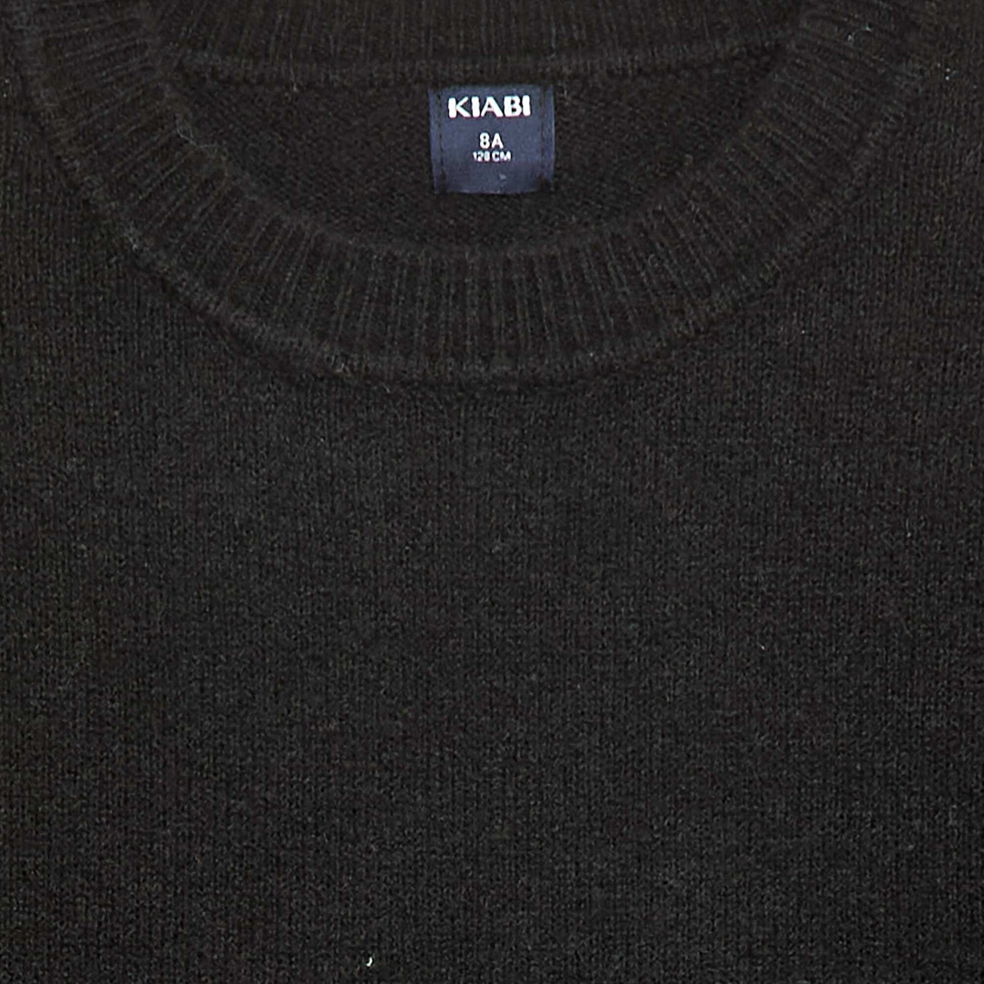 Plain Knit Round Neck Jumper BLACK