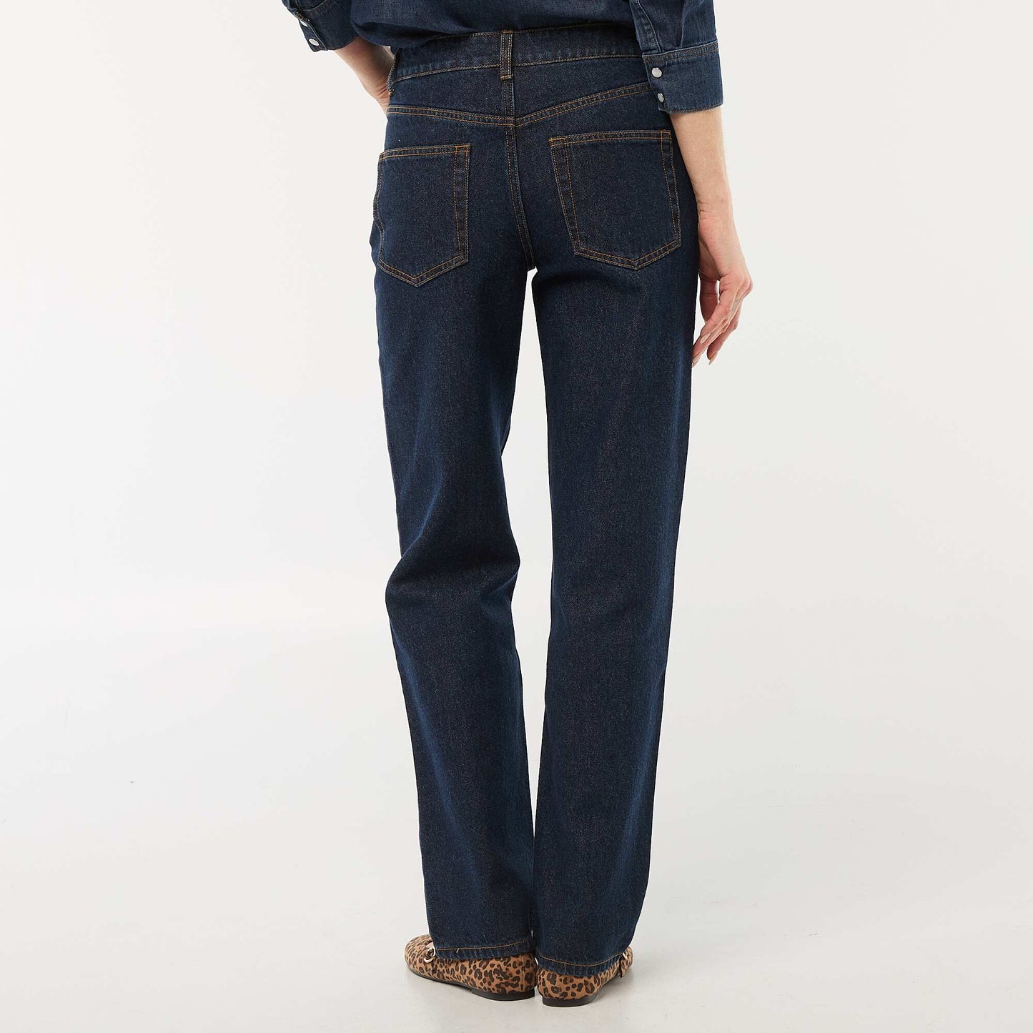 Cotton Straight Denim Jeans BLUE