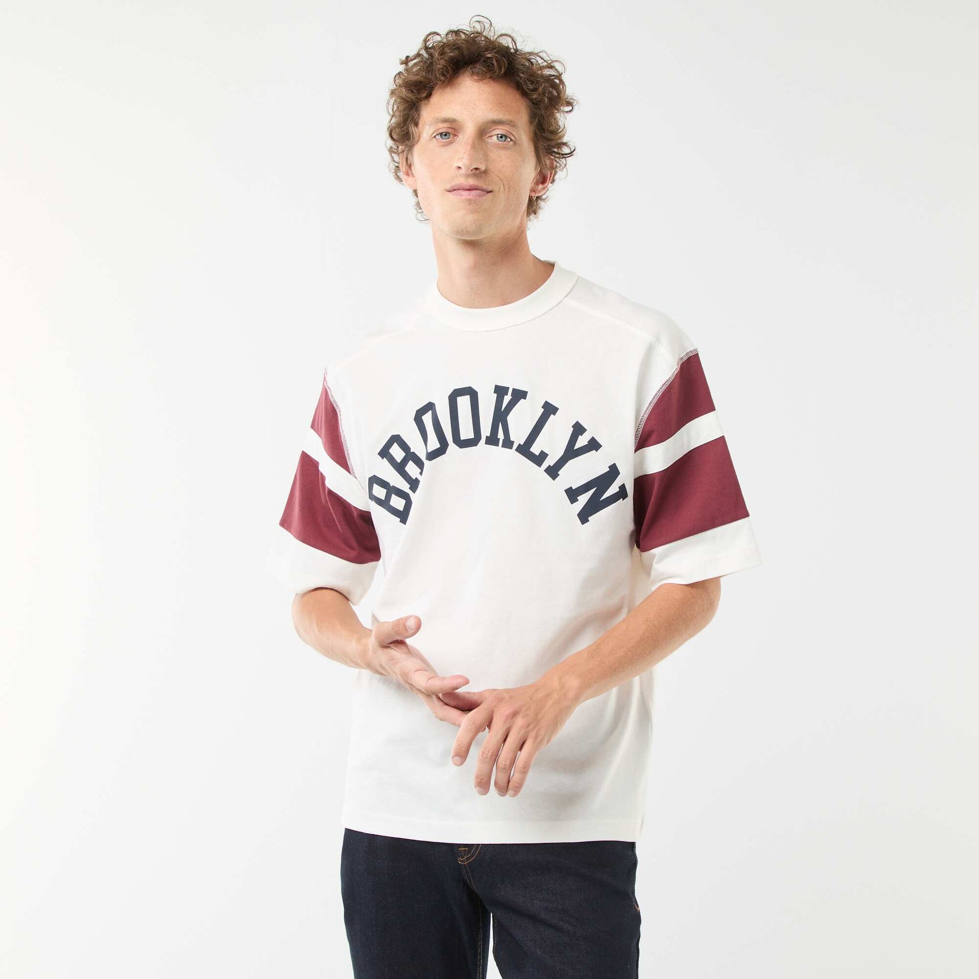 Sporty short-sleeved 'Brooklin' T-shirt RED
