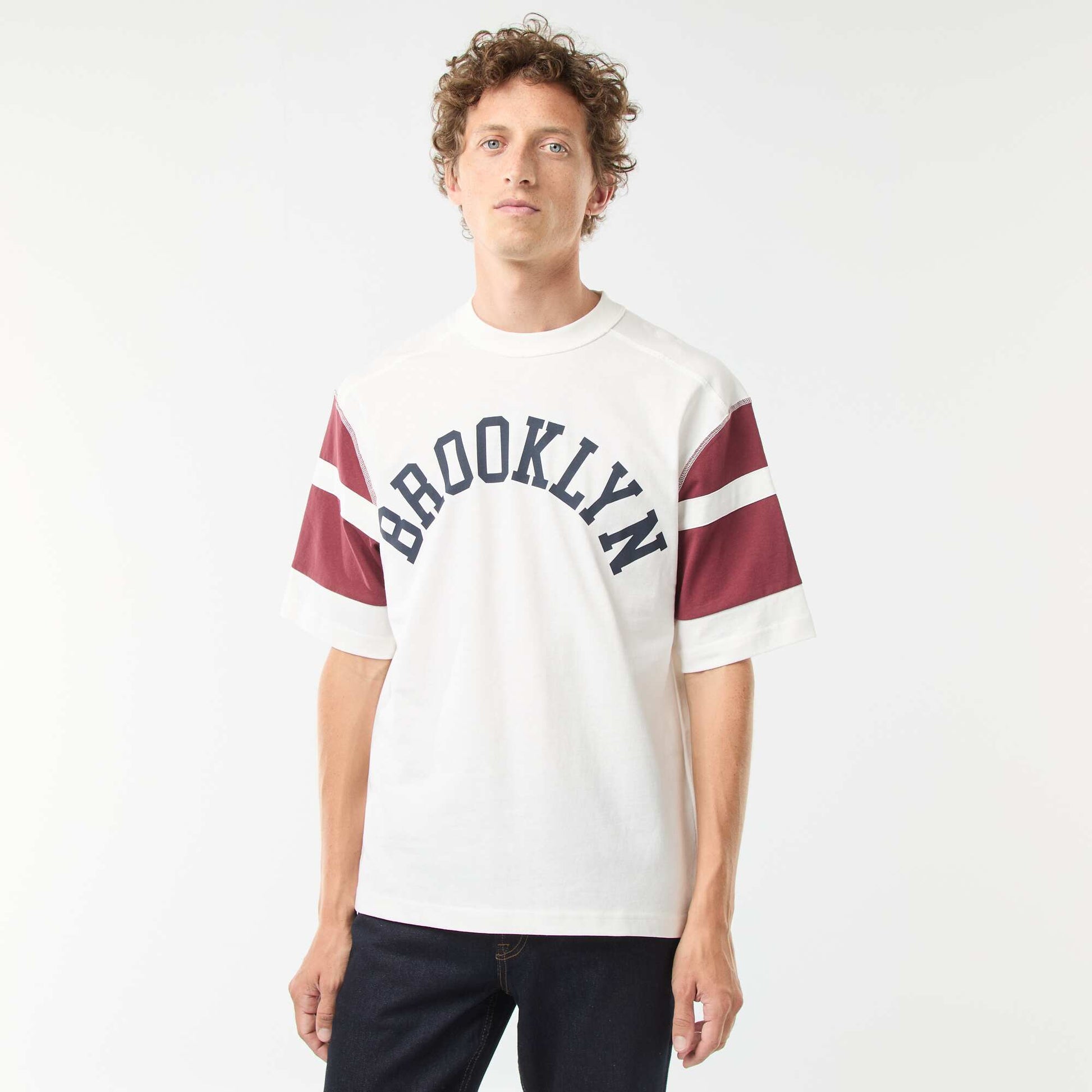 Sporty short-sleeved 'Brooklin' T-shirt RED