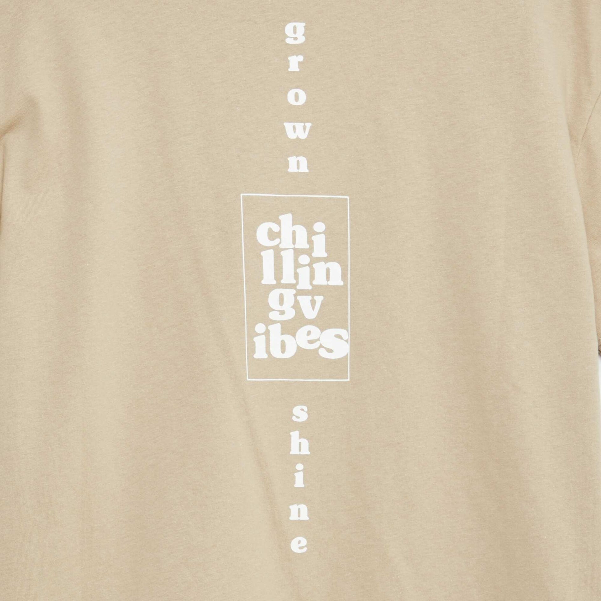 2-in-1 effect T-shirt BEIGE