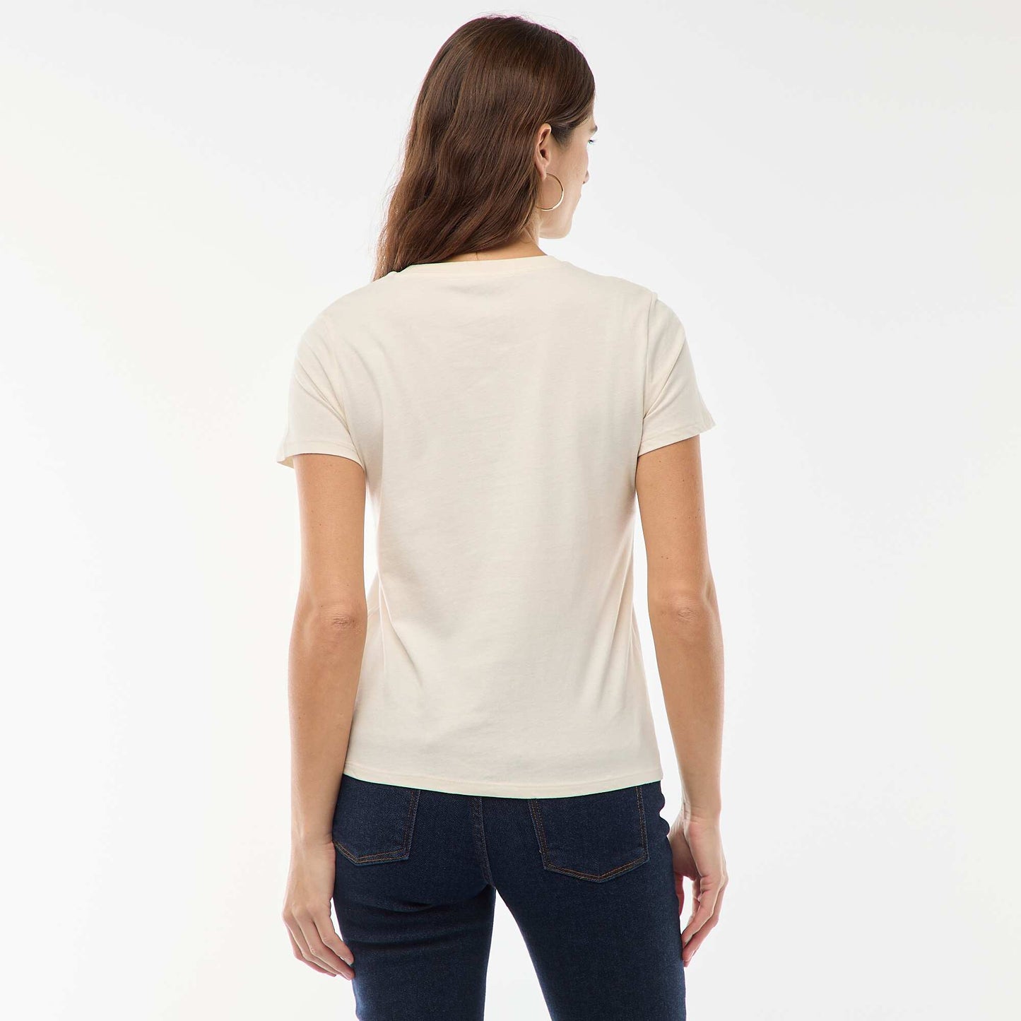 Short-sleeved jersey T-shirt ECRU