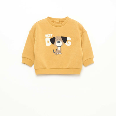 Heathered Sweatshirt with Soft Velour Interior YELLOW
