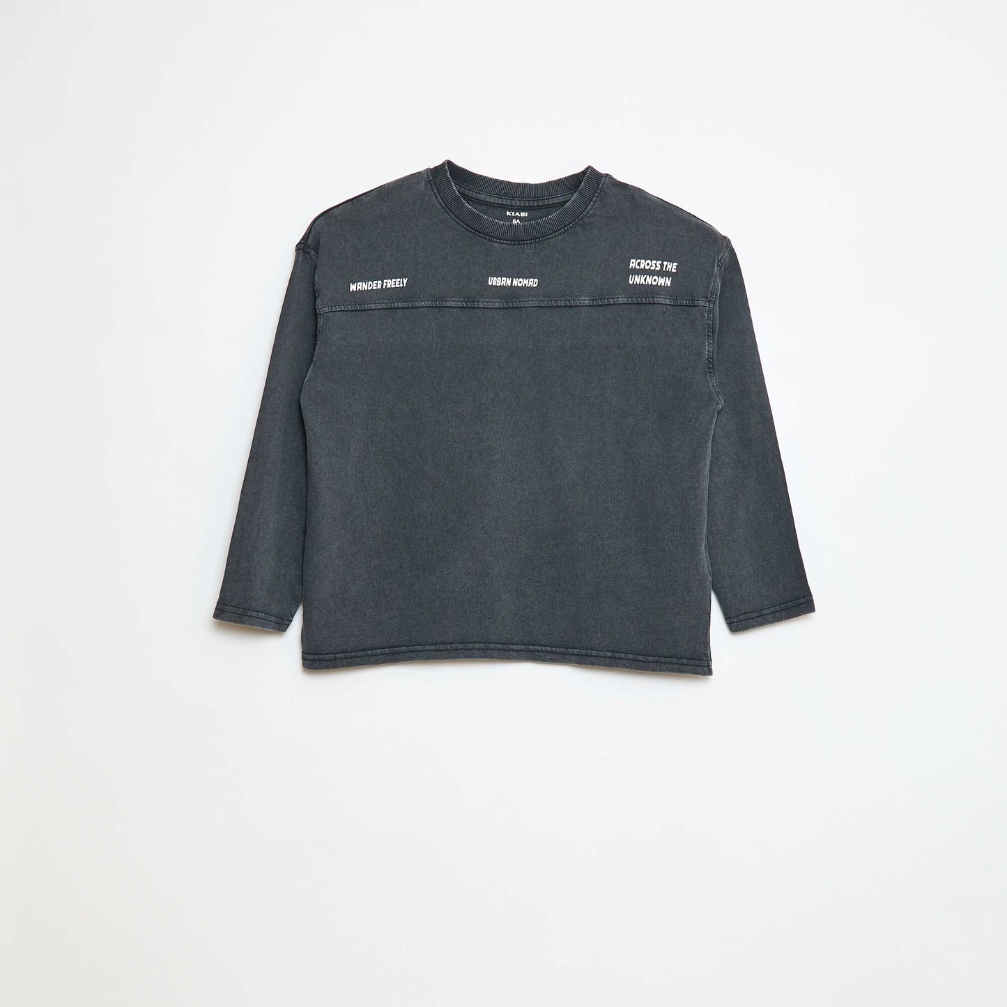 Long-sleeved American sport-style T-shirt BLACK