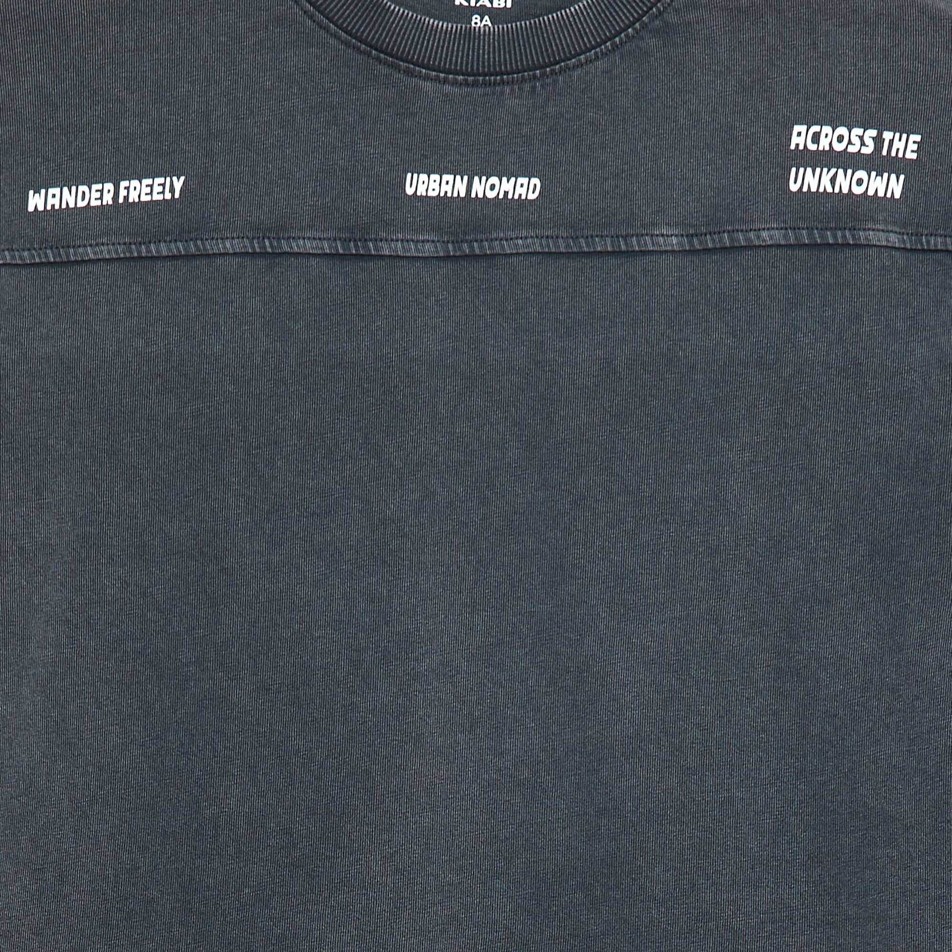 Long-sleeved American sport-style T-shirt BLACK