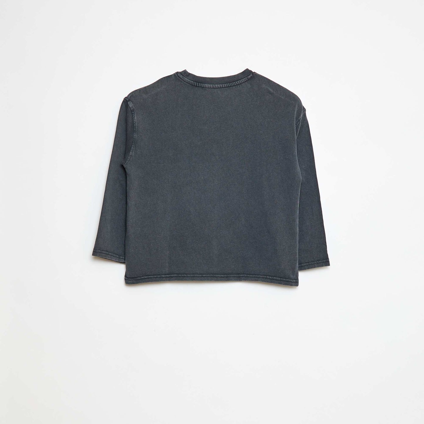 Long-sleeved American sport-style T-shirt BLACK