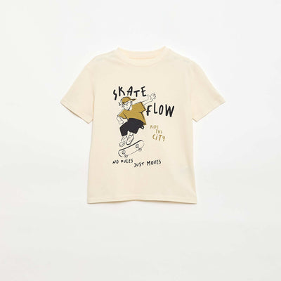 Printed Short-Sleeved T-Shirt WHITE