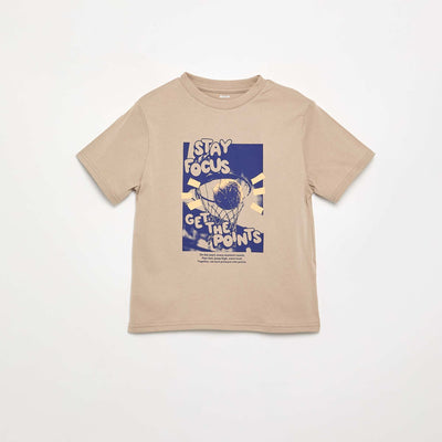 Printed Short-Sleeve T-Shirt BEIGE