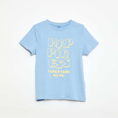 Printed Message T-Shirt BLUE