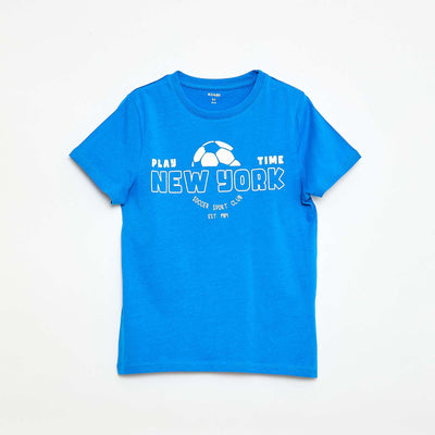 Printed Message T-Shirt BLUE