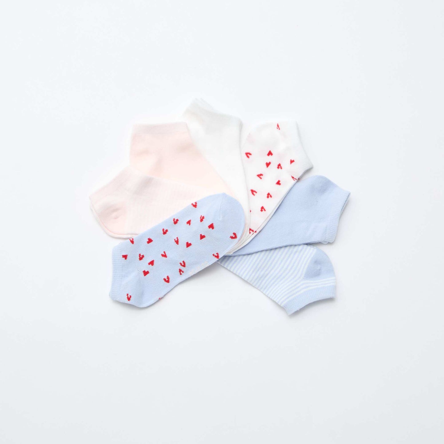 Pack of 7 Pairs of Invisible Socks WHITE