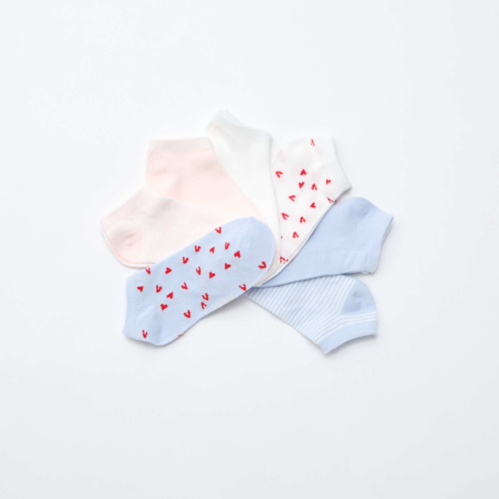 Pack of 7 Pairs of Invisible Socks WHITE