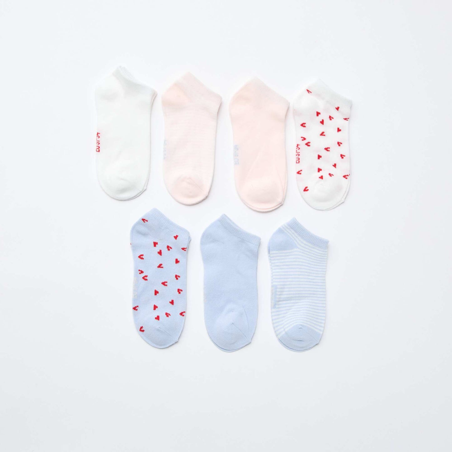 Pack of 7 Pairs of Invisible Socks WHITE