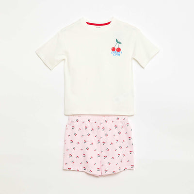Short pajama set - 2 pieces WHITE