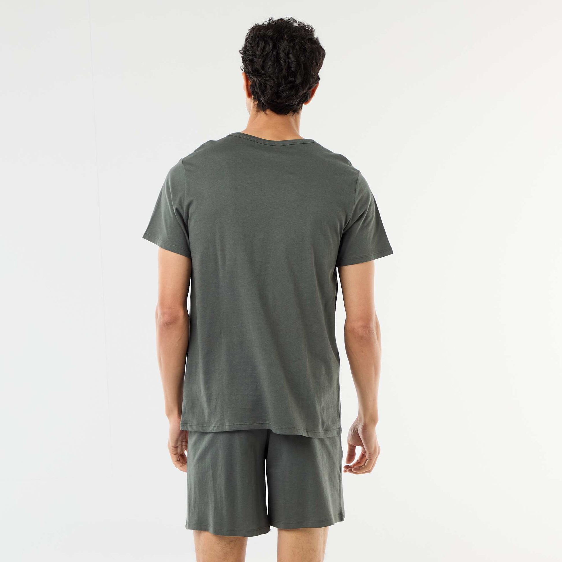 Short pajama set t-shirt + shorts - 2 pieces GREEN