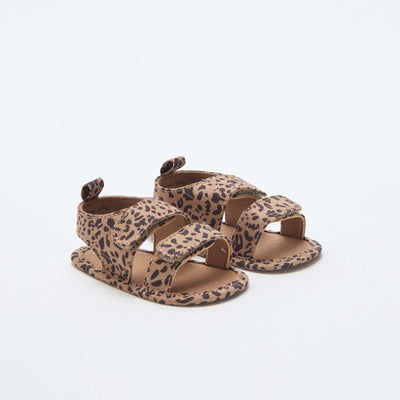 Soft sandals with 2 straps BROWN