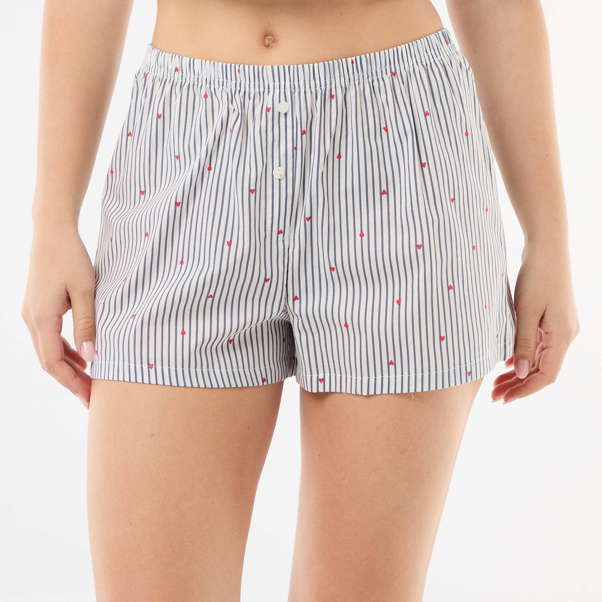 Striped All-Over Print Elasticated Shorts BLUE
