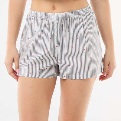 Striped All-Over Print Elasticated Shorts BLUE