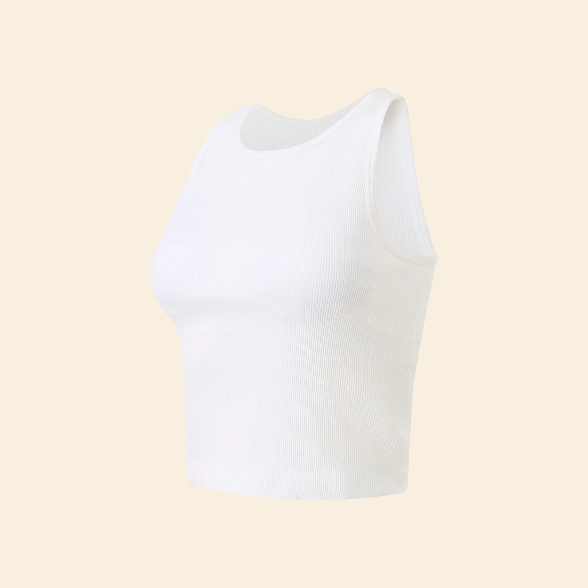 Sports Tank Top with Built-in Bra WHITE