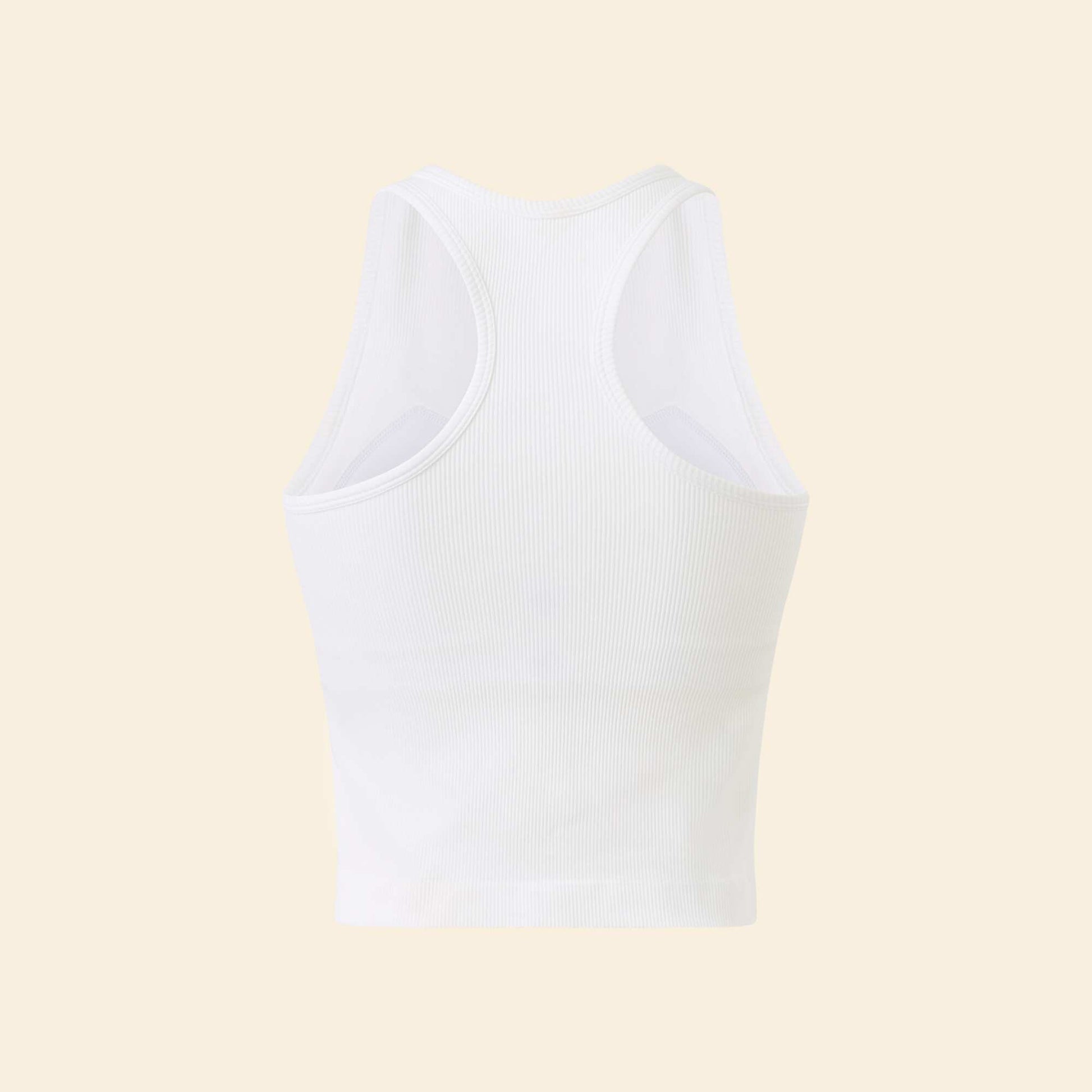 Sports Tank Top with Built-in Bra WHITE